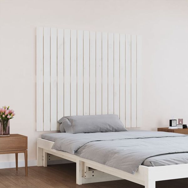 vidaXL Tête de lit murale Blanc 108x3x90 cm Bois massif de pin