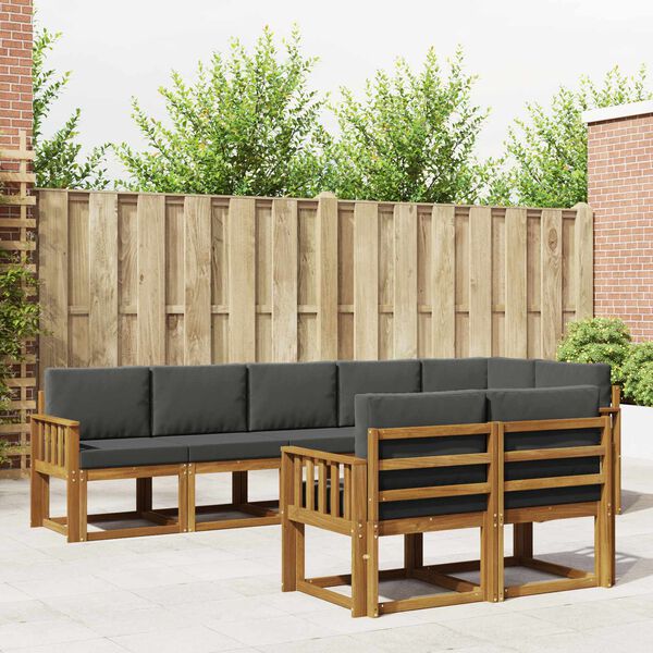 vidaXL Ensemble de canap&eacute;s d'ext&eacute;rieur 8 pcs Naturel et Anthracite