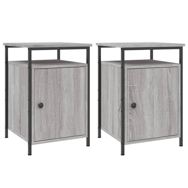vidaXL Tables de chevet 2 pcs sonoma gris 40x42x60cm bois d'ingénierie