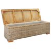 vidaXL Boîte de rangement 110 cm Rotin kubu naturel et acajou solide