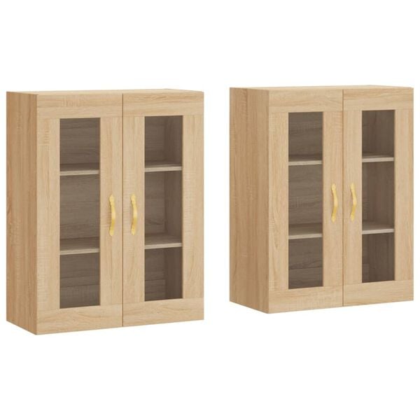 vidaXL Armoires murales 2 pcs chêne sonoma bois d'ingénierie