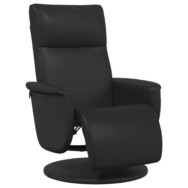 vidaXL Fauteuil inclinable avec repose-pieds noir similicuir