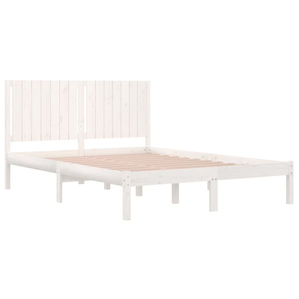 vidaXL Cadre de lit sans matelas blanc 160x200 cm bois de pin massif