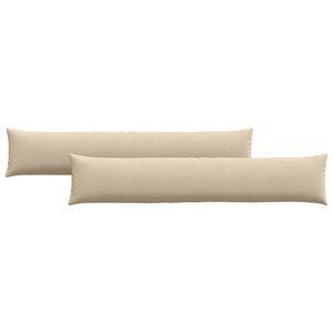 vidaXL Coussins de canap&eacute; 2 pcs Cr&egrave;me 200 x 40 cm tissu