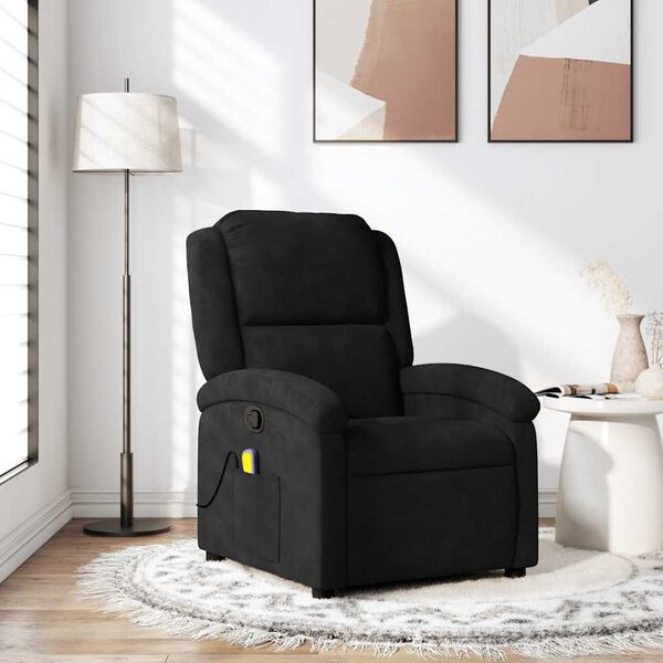 vidaXL Fauteuil de massage inclinable noir velours