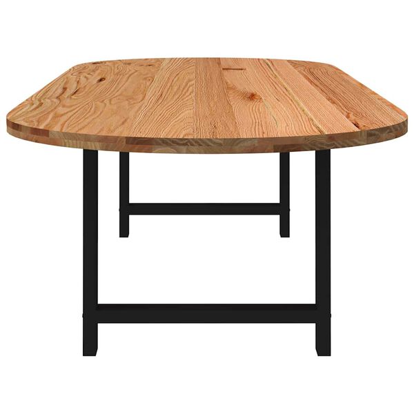 vidaXL Table à manger marron clair bois de chêne massif ovale