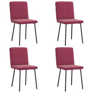 vidaXL Chaises &agrave; manger lot de 4 Rouge bordeaux Velours