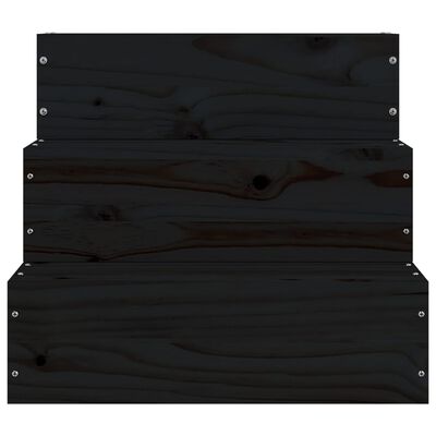 vidaXL Escalier pour animaux de compagnie Noir 40x37,5x35 cm Bois pin