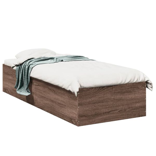 vidaXL Cadre de lit sans matelas ch&ecirc;ne marron 100x200 cm