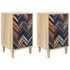 vidaXL Table de chevet OMMEN 2 pc Ch&ecirc;ne Sonoma 36 x 33 x 60 cm