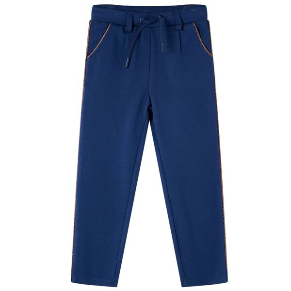 Pantalons pour enfants avec cordon de serrage bleu marine 92