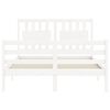 vidaXL Cadre de lit sans matelas blanc 140x190 cm bois massif