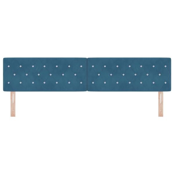 vidaXL T&ecirc;te de lit Bleu fonc&eacute; 200 cm Velours