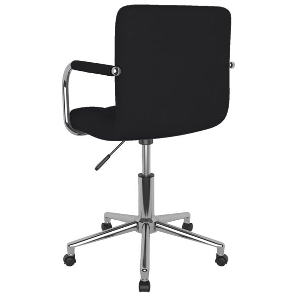 vidaXL Chaise pivotante de salle à manger Noir Tissu