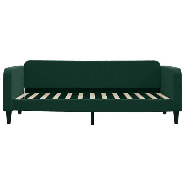 vidaXL Lit de jour avec matelas vert fonc&eacute; 100x200 cm velours