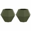 vidaXL Jardini&egrave;re 2 pc Vert olive 50 x 50 x 40 cm Acier