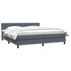 vidaXL Sommier &agrave; lattes de lit et matelas gris fonc&eacute; 180x210cm velours