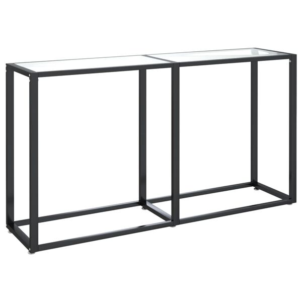 vidaXL Table console Transparent 140x35x75,5 cm Verre tremp&eacute;