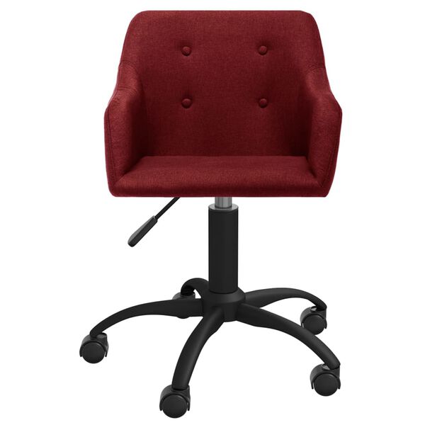 vidaXL Chaise pivotante de bureau Rouge bordeaux Tissu