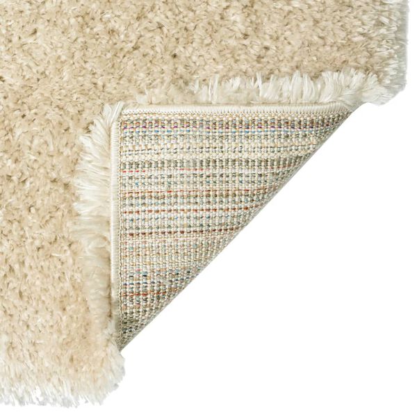 vidaXL Tapis shaggy &agrave; poils hauts Beige 200x290 cm 50 mm