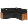 vidaXL Salon de jardin 5 pcs avec coussins noir r&eacute;sine tress&eacute;e