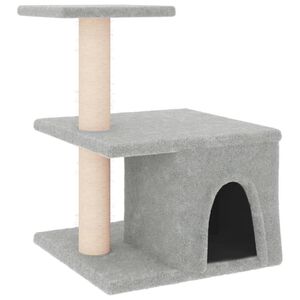 vidaXL Arbre &agrave; chat avec griffoirs en sisal gris clair 48 cm