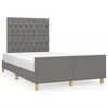 vidaXL Cadre de lit sans matelas gris fonc&eacute; 120x190 cm tissu