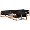 vidaXL Ensemble de canap&eacute;s d'ext&eacute;rieur 9 pcs Naturel et Noir