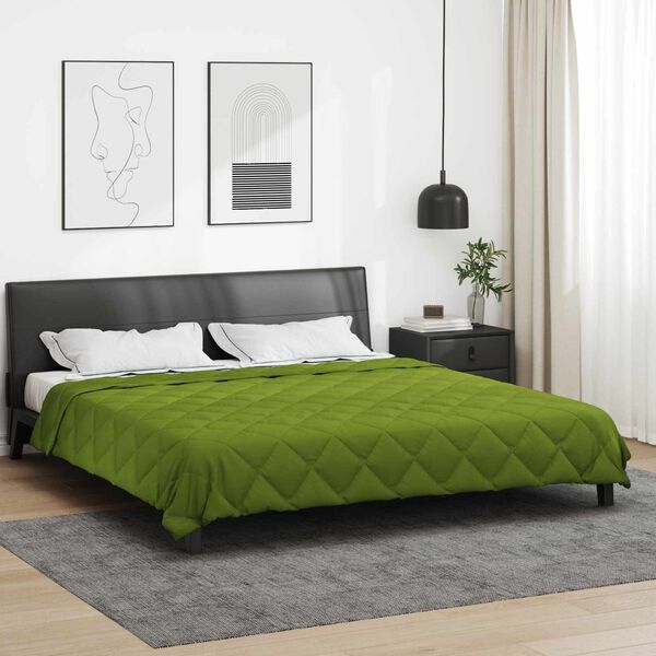 vidaXL Duvet d'&eacute;t&eacute; simple Vert 200 x 200 cm Microfibre