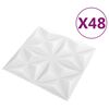vidaXL Panneaux muraux 48 pcs Blanc Origami 50 x 50 cm Mousse XPS