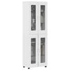 vidaXL Haut Armoire avec porte FLORIN Blanc brillant 60 x 35 x 182 cm