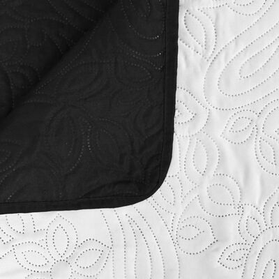 vidaXL Couvre-lit à double face matelassé 170 x 210 cm Noir et blanc