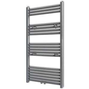 vidaXL S&egrave;che-serviettes eau chaude &agrave; rails droits gris 600x1160 mm