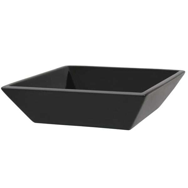 vidaXL Lavabo C&eacute;ramique carr&eacute; Noir 41,5 x 41,5 x 12 cm