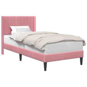 vidaXL Cadre de lit avec t&ecirc;te de lit Rose 90 x 200 cm Velours