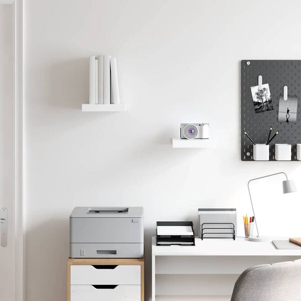 vidaXL &Eacute;tag&egrave;re murale flottante 2 pcs Blanc brillant 23x23,5x3,8cm MDF