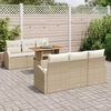 vidaXL Ensemble de canap&eacute; de jardin 7 pcs Beige Poly rotin