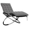 vidaXL Chaise longue g&eacute;om&eacute;trique avec coussin noir et gris acier
