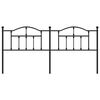 vidaXL T&ecirc;te de lit de remplacement m&eacute;tal noir 193 cm
