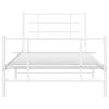 vidaXL Cadre de lit métal sans matelas et pied de lit blanc 107x203 cm