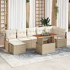 vidaXL Ensemble de canap&eacute; de jardin 8 pcs Beige Poly rotin