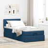 vidaXL Cadre de lit ottoman avec matelas bleu 90x190 cm tissu