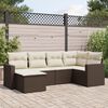 vidaXL Salon de jardin avec coussins 6 pcs marron r&eacute;sine tress&eacute;e