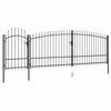 vidaXL Portail de jardin Woerden avec pointe en forme de lance, 5 x 1,75 m, noir