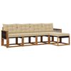 vidaXL Ensemble de canap&eacute;s d'ext&eacute;rieur 5 pcs Naturel et Beige