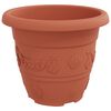 vidaXL Pot &agrave; fleurs rond 6 pcs Rouge brique &Oslash; 26 x 21,5 cm Plastique