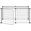 vidaXL Cage animaux de compagnie &agrave; 8 panneaux et porte Noir 35x35 cm