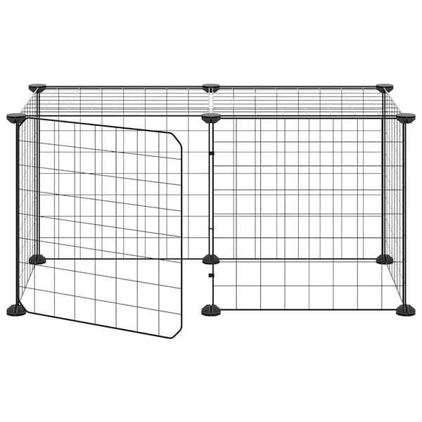 vidaXL Cage animaux de compagnie &agrave; 8 panneaux et porte Noir 35x35 cm