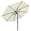 vidaXL Parasol de jardin &agrave; 3 niveaux avec m&acirc;t en aluminium sable 3,5 m