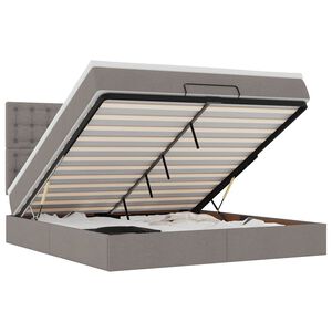 VidaXL Cadre de lit ottoman avec matelas taupe 160x200 cm tissu